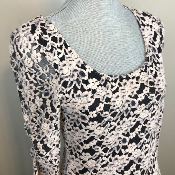 A'reve Black & Cream Floral Embroidered Whimsigoth Fairy Whimsy Dress Size Small - Picture 3 of 9